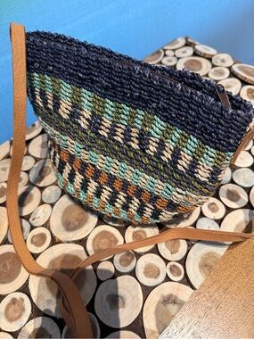 Handmade Market Bag Purse with Leather Strap